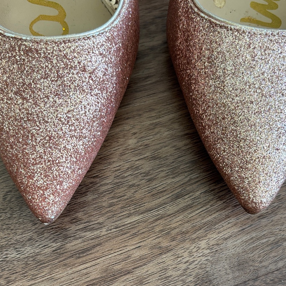 Sam Edelman Rose Gold Glitter Heels - Picture 3 of 9